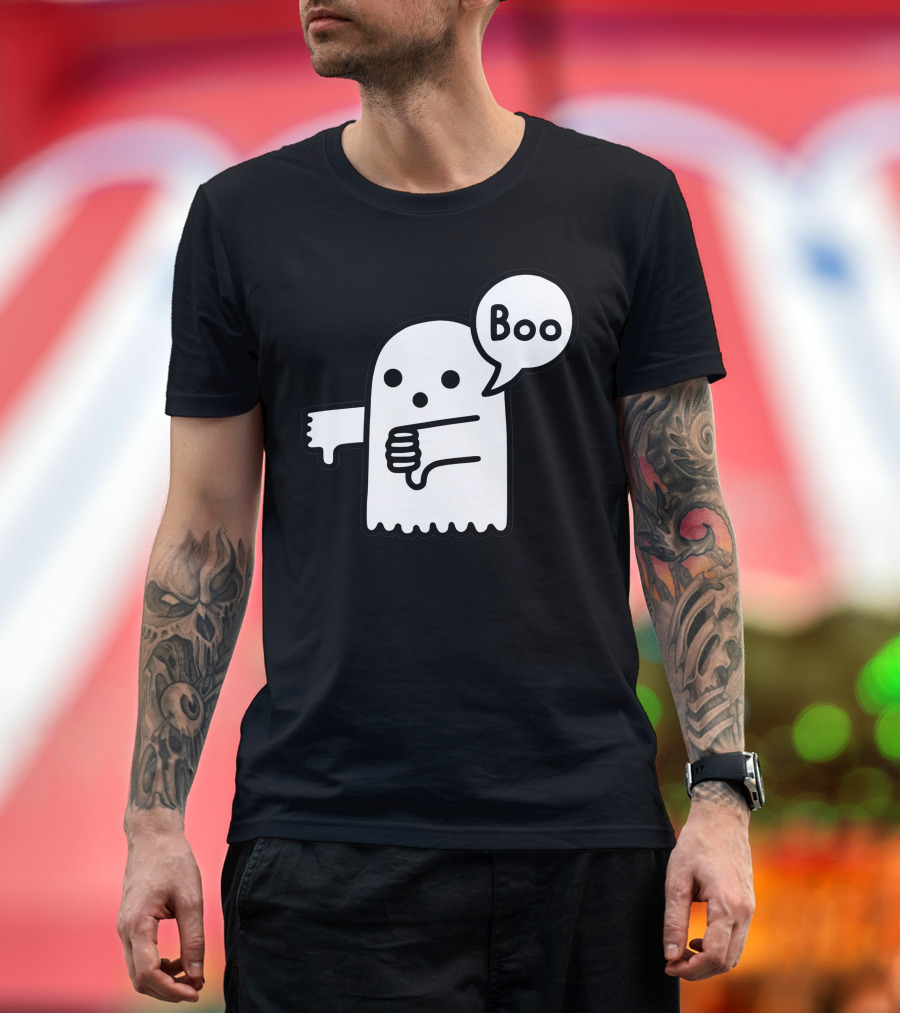 Boo Thumbs Down Ghost Speech Bubble T-Shirt
