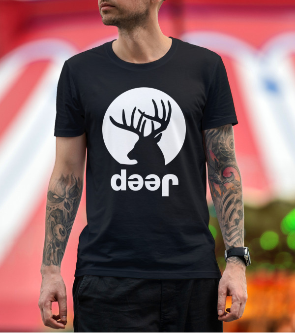 Premium T-Shirt: Deer Funny Raindeer Backwards Wildlife Humor T-Shirt Deer Funny Raindeer Backwards Wildlife Humor T-Shirt