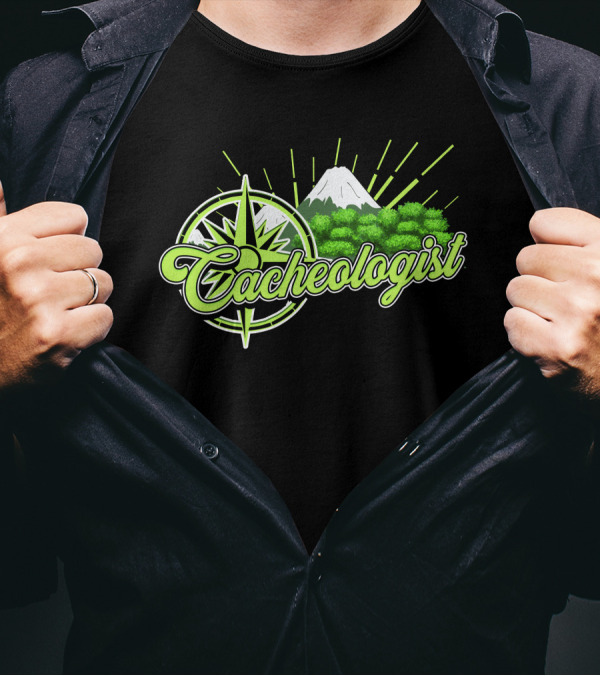 Cacheologist Geocaching Compass Nature Adventure T-Shirt