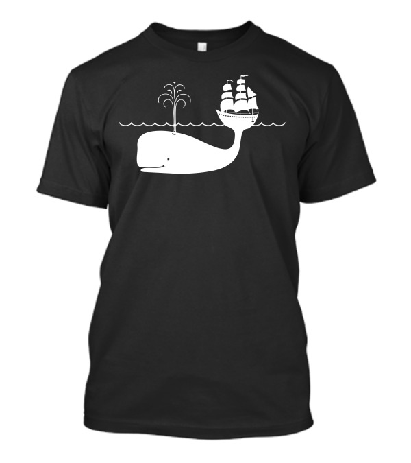 Minimal Moby Whale Ship T-Shirt
