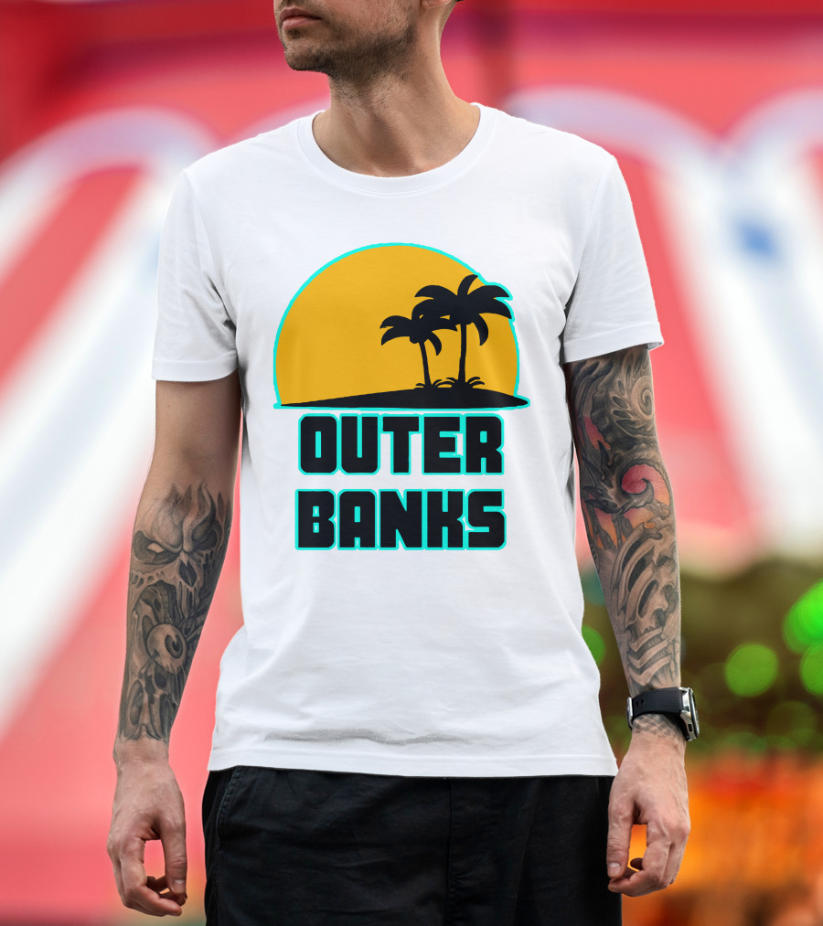 Outer Banks Sunset with Palm Trees T-Shirt