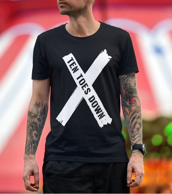 Premium T-Shirt: Deestroying Ten Toes Down X TTD Merch In White T-Shirt Deestroying Ten Toes Down X TTD Merch In White T-Shirt