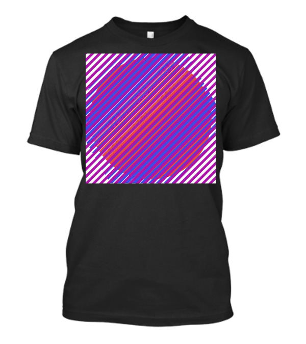 Gradient Colourful Lines Optical Illusion Stripes T-Shirt