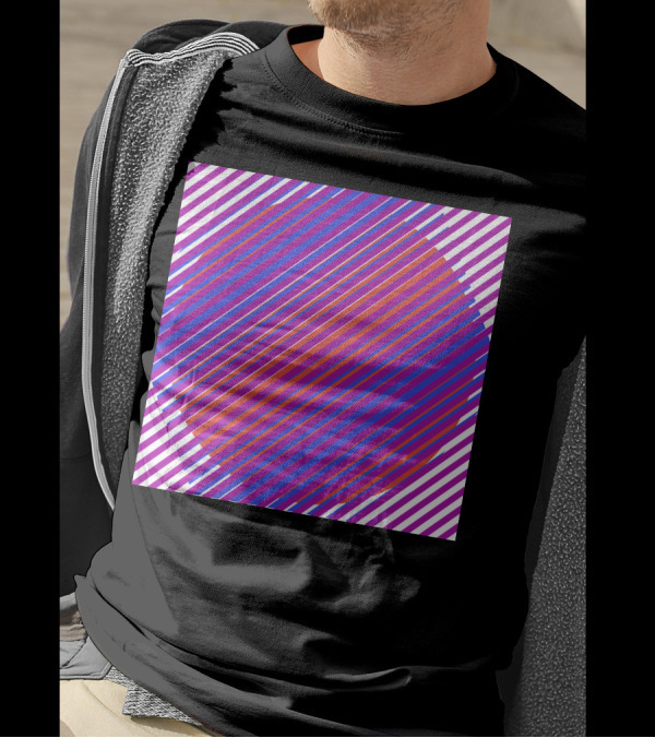 Gradient Colourful Lines Optical Illusion Stripes T-Shirt