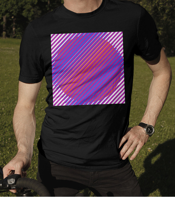 Gradient Colourful Lines Optical Illusion Stripes T-Shirt