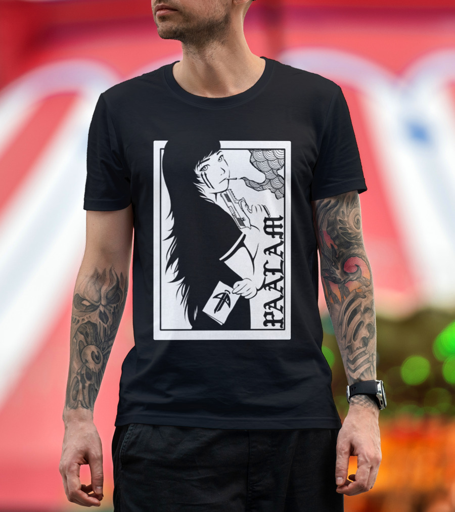 Paalam Playing Card Woman with Gun and Envelope T-Shirt