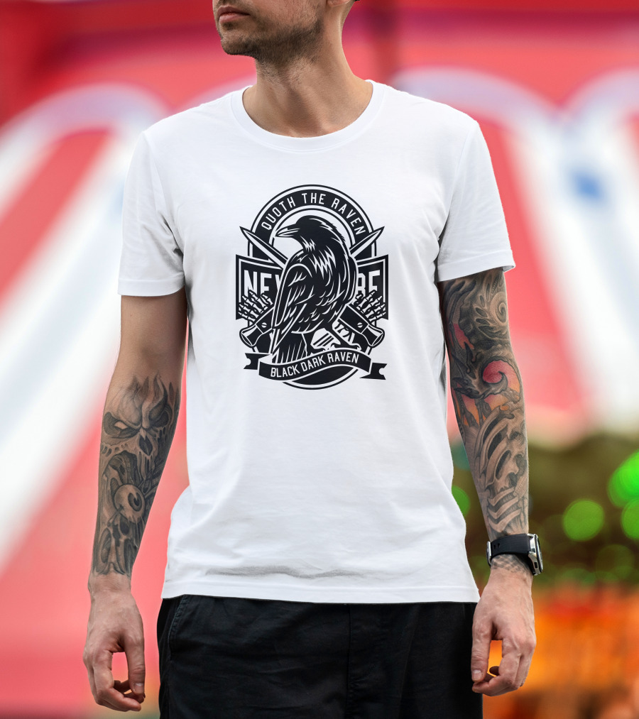 Quoth the Raven Nevermore Black Dark Raven T-Shirt