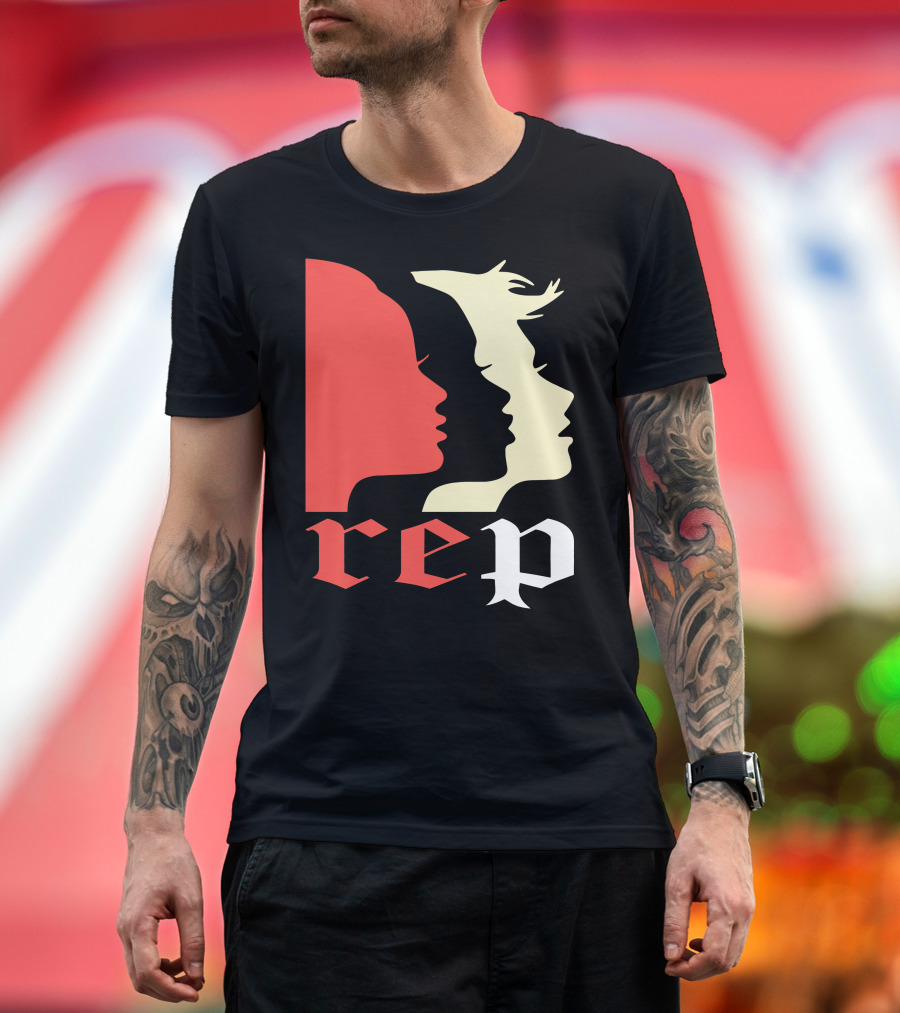 Rep Silhouettes Red and White Profiles T-Shirt
