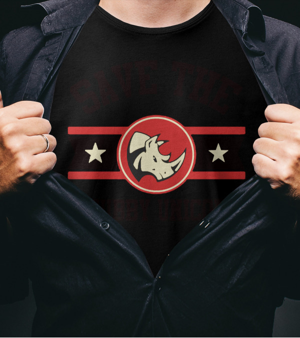 Save The Chubby Unicorn Rhino Star Emblem T-Shirt
