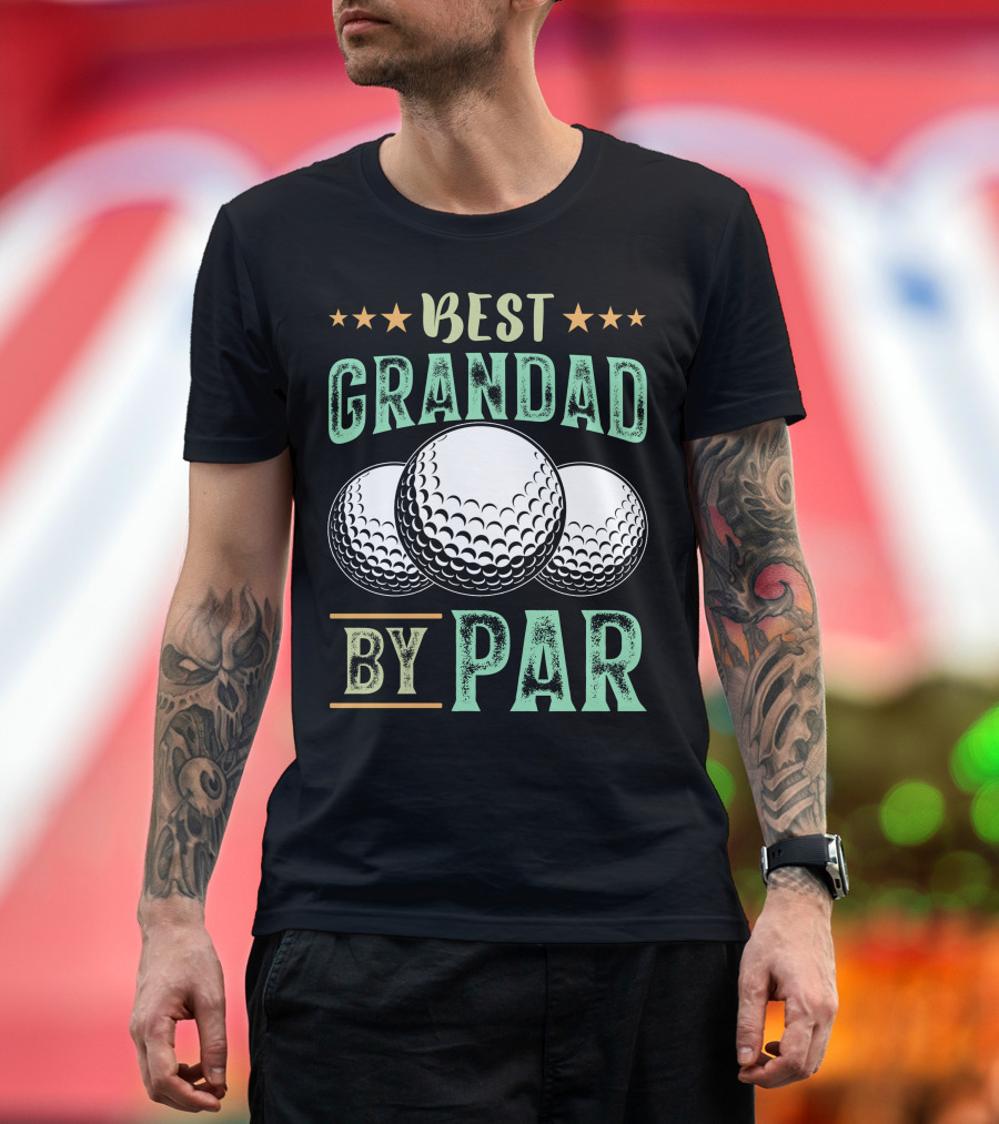 BEST GRANDAD BY PAR GOLF BALLS AND STARS T-Shirt
