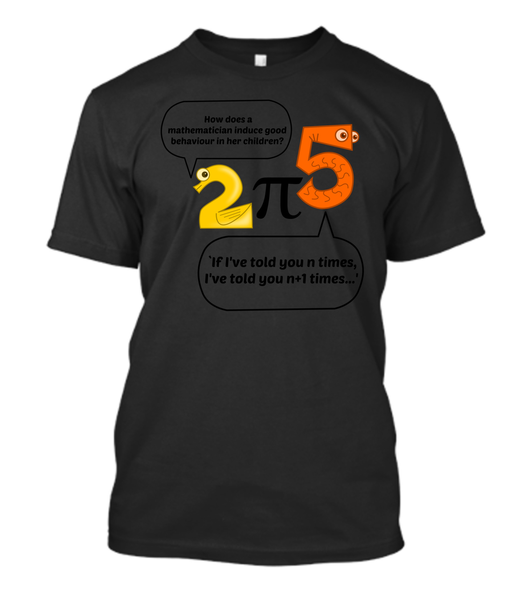 How Does A Mathematician Induce Good Behaviour In Her Children If I've Told You N Times I've Told You N+1 Times 2π5 T-Shirt