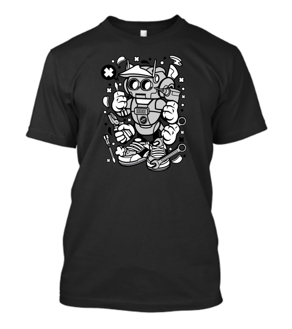 Robot Tools Mechanic With Sneakers And Goggles T-Shirt