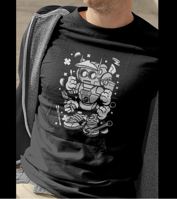 Robot Tools Mechanic With Sneakers And Goggles T-Shirt