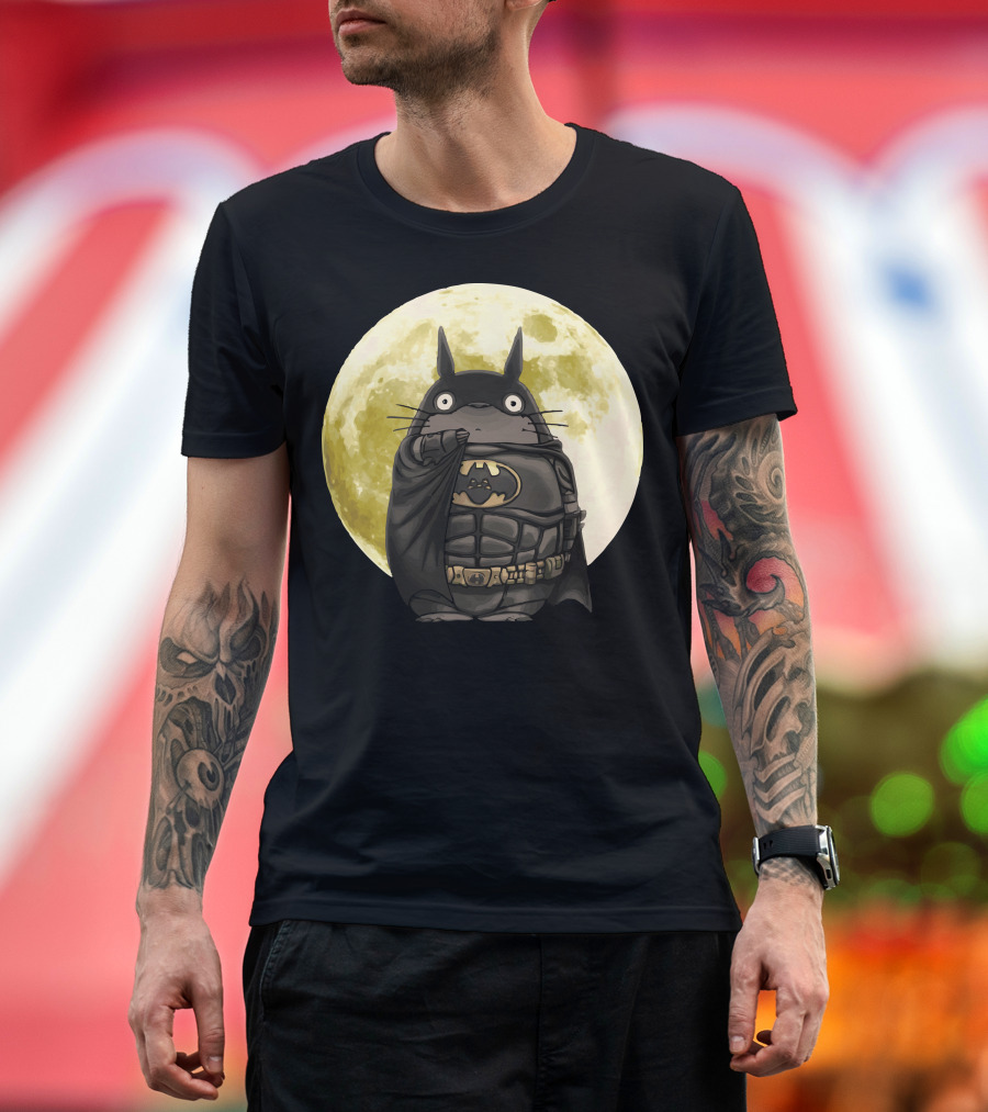 Totoro Batman Moon Crossover T-Shirt