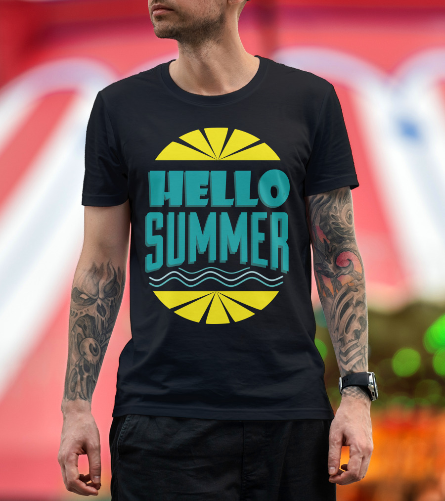 Hello Summer Sunburst Waves Mood T-Shirt