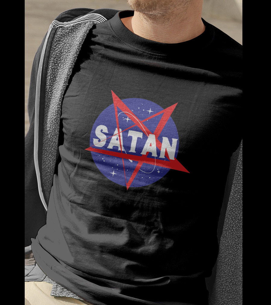 NASATAN SATAN Logo With Cosmos Elements T-Shirt
