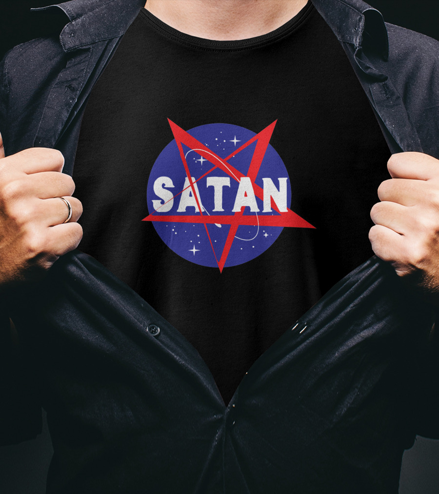 NASATAN SATAN Logo With Cosmos Elements T-Shirt