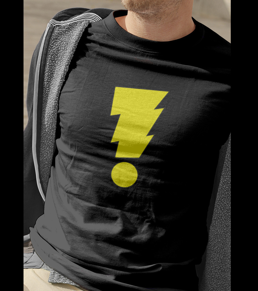 MADMAN Bold Yellow Exclamation Lightning Bolt T-Shirt