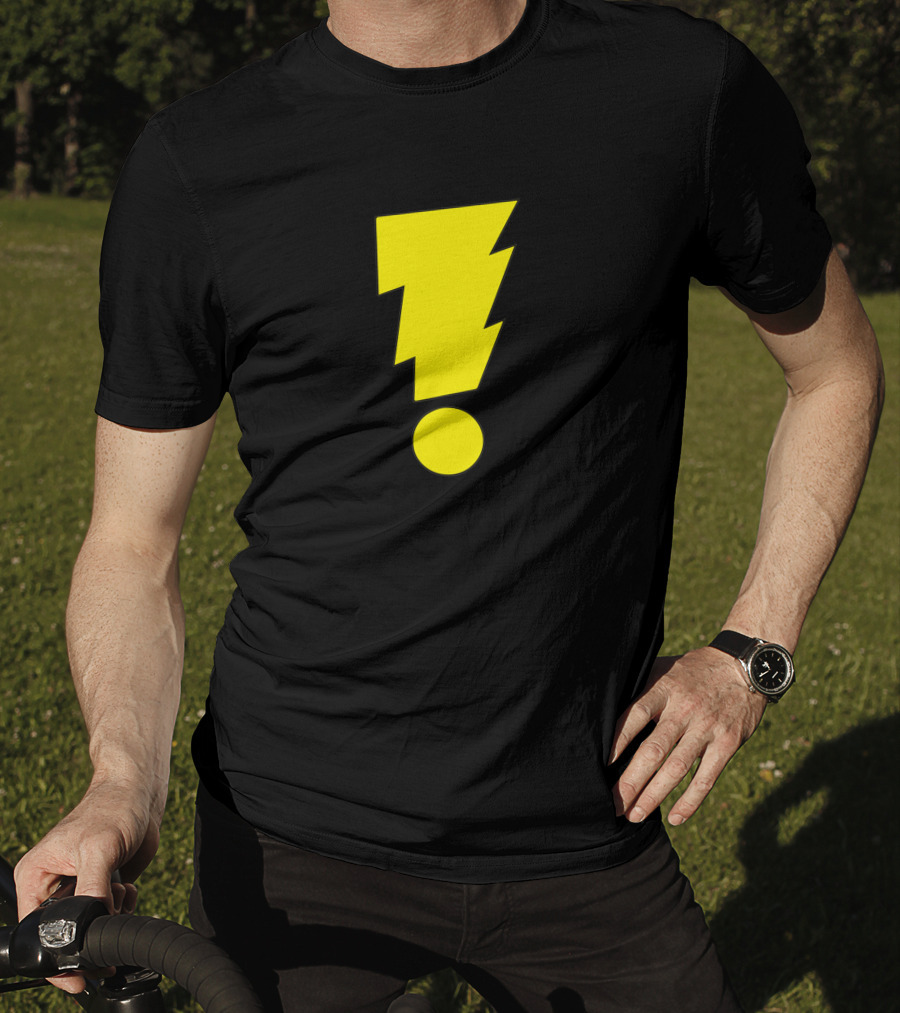 MADMAN Bold Yellow Exclamation Lightning Bolt T-Shirt