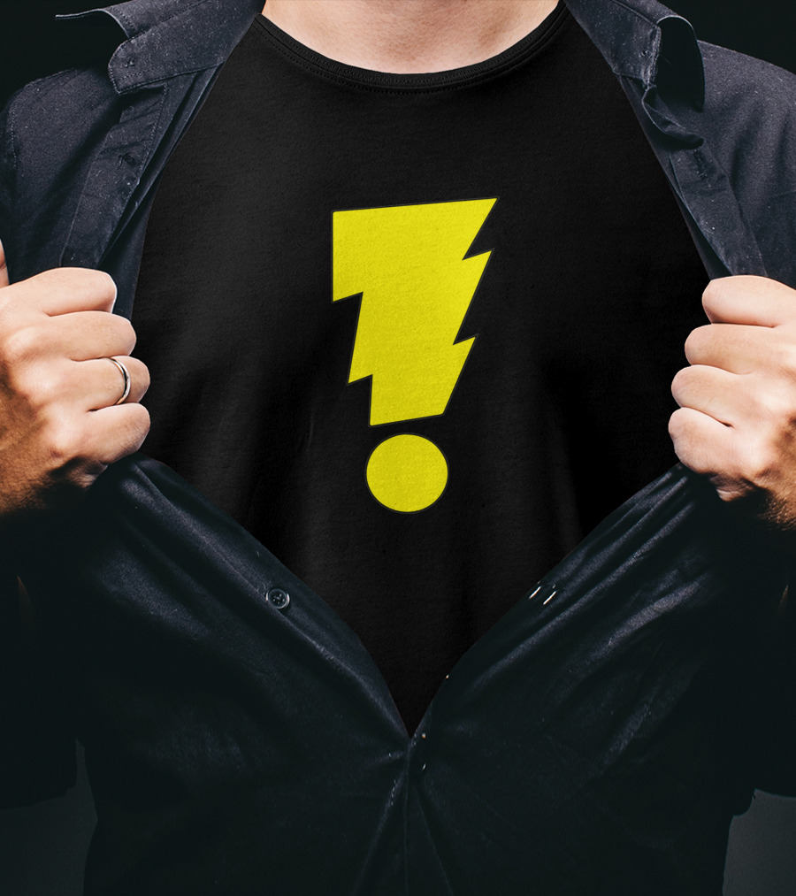 MADMAN Bold Yellow Exclamation Lightning Bolt T-Shirt