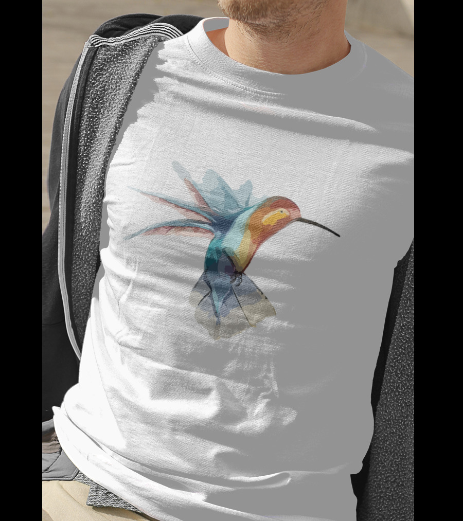 Ao Hinh Con Chim Vibrant Watercolor Bird T-Shirt