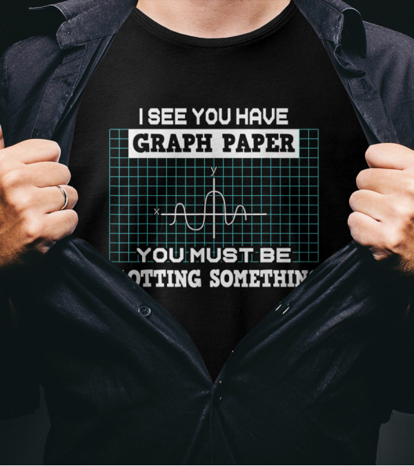 I See You Have Graph Paper You Must Be Plotting Something Math Pun T-Shirt