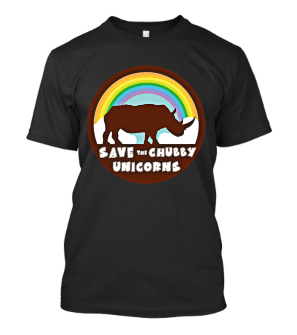 Save The Chubby Unicorns Rainbow Rhino Conservation T-Shirt