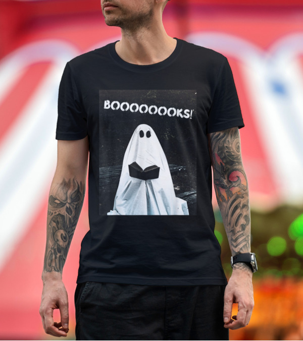 Premium T-Shirt: Booooooks Boo Ghost Reading Books Halloween Y33b8 T-Shirt Booooooks Boo Ghost Reading Books Halloween Y33b8 T-Shirt