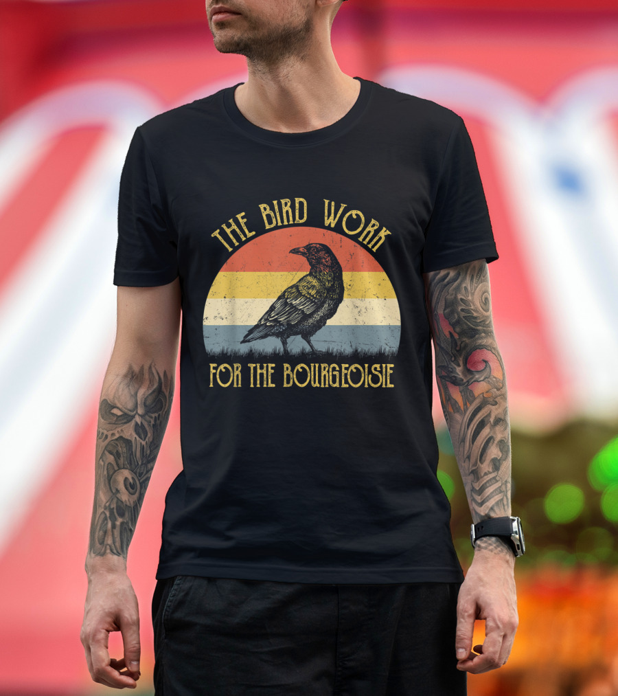 The Bird Work for the Bourgeoisie Retro Sunset Crow T-Shirt