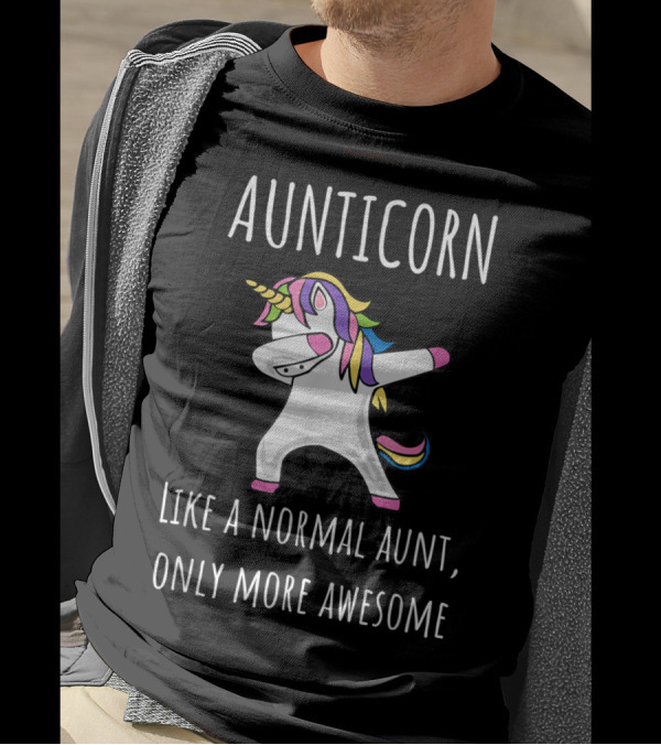Aunticorn Like A Normal Aunt Only More Awesome Dabbing Unicorn T-Shirt