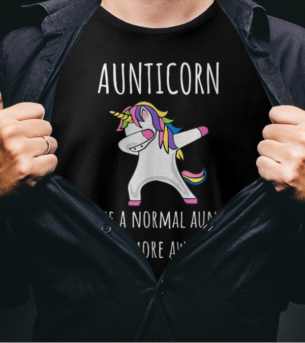 Aunticorn Like A Normal Aunt Only More Awesome Dabbing Unicorn T-Shirt