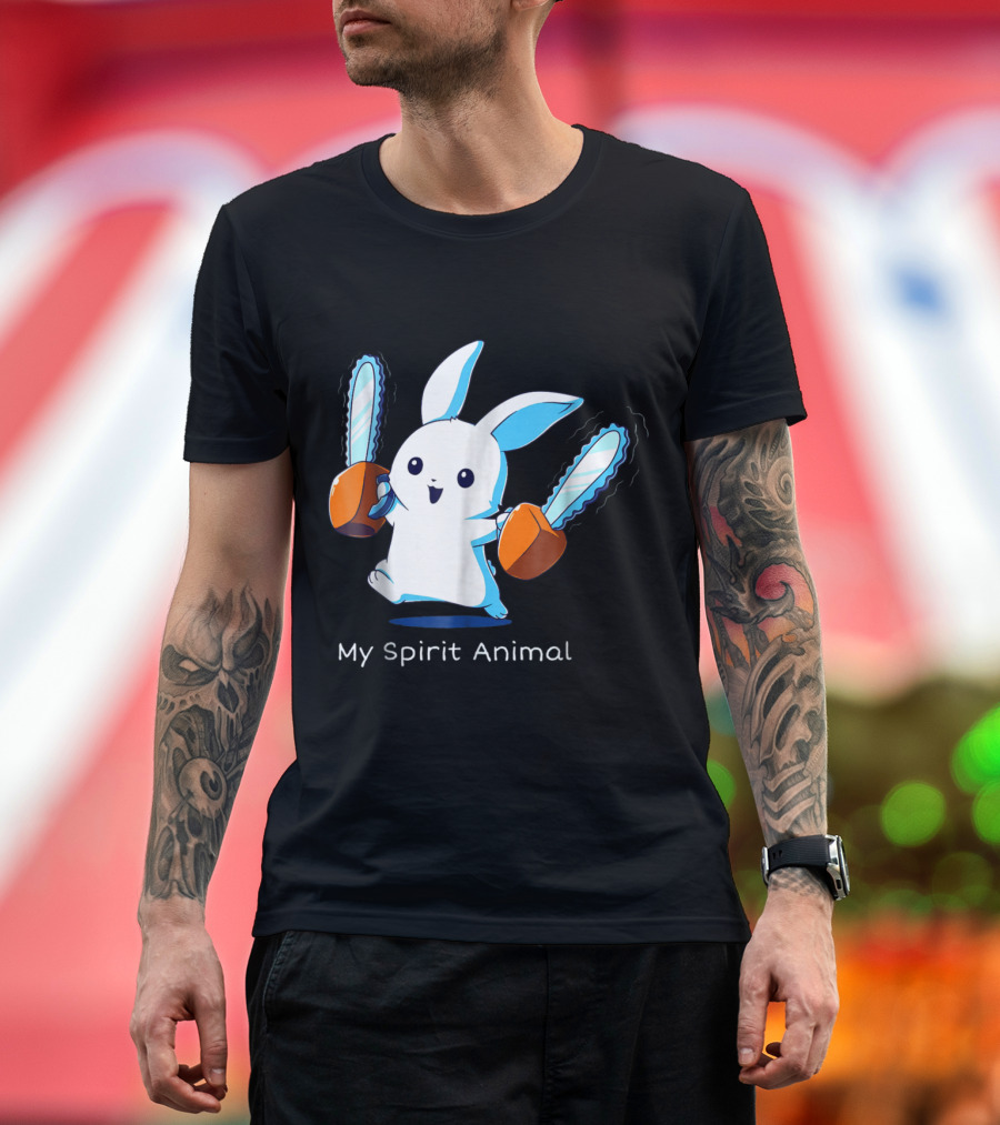Bunny Wielding Chainsaws My Spirit Animal T-Shirt