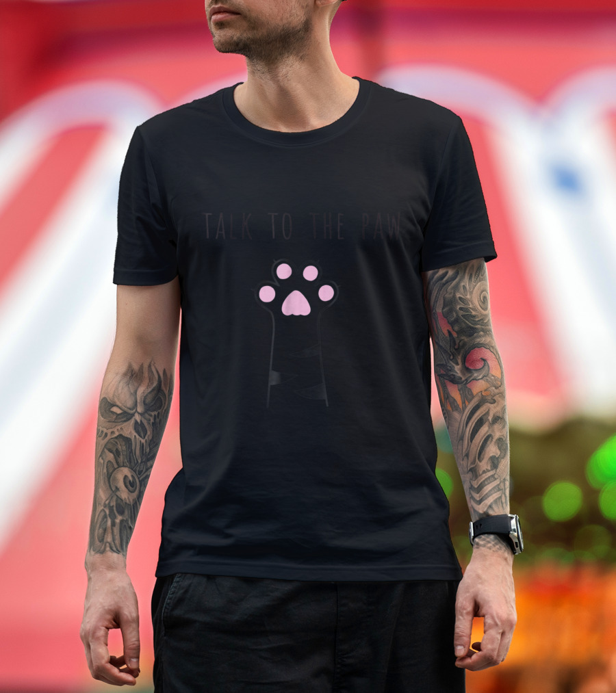 Talk to the Paw Cat Lovers Paw Prints T-Shirt