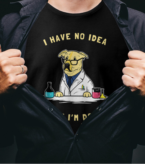 I Have No Idea What I'm Doing Dog Meme Scientist With Lab Beakers T-Shirt