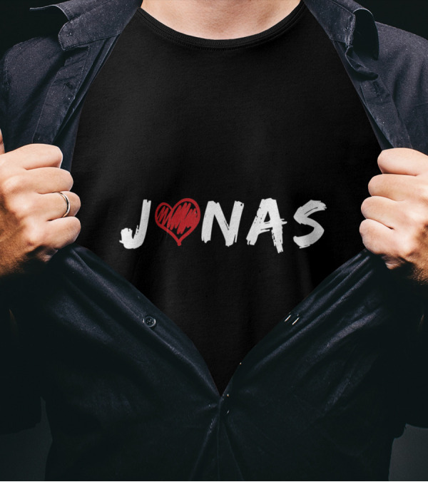 JONAS First Cool Given Name For Baby Brothers Heart T-Shirt