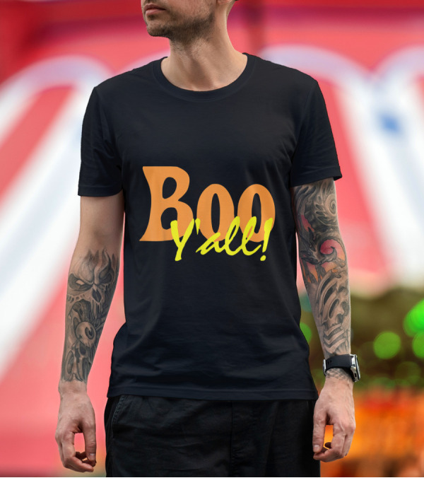 Premium T-Shirt: Boo Y'all Halloween Southern Style Pop T-Shirt Boo Y'all Halloween Southern Style Pop T-Shirt