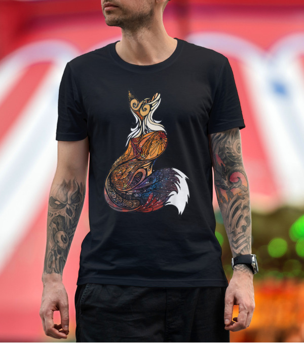 Premium T-Shirt: Fox Wild Animals Psychedelic T-Shirt Fox Wild Animals Psychedelic T-Shirt