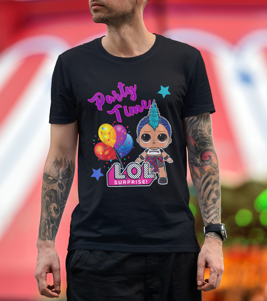 Party Time LOL Surprise Balloons and Star Confetti T-Shirt