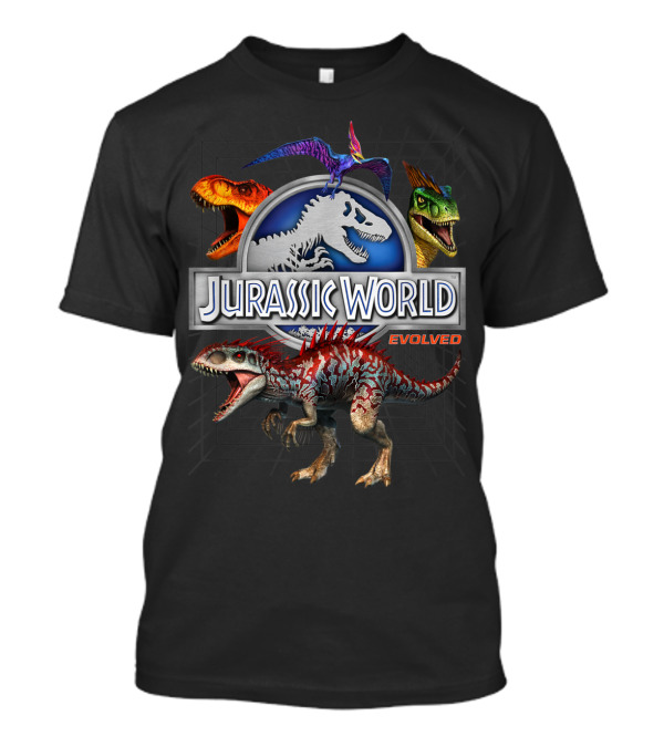 Jurassic World Evolved Dino Grid Rex Dinosaur Trio T-Shirt