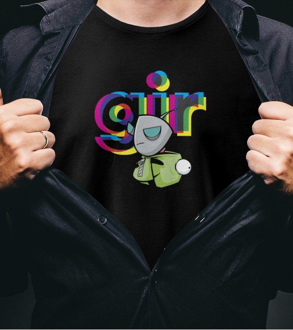 Invader Zim Gir Colorful Mask Off Power Stance T-Shirt