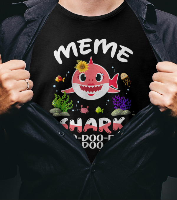Meme Shark Doo Doo Doo Doo Ocean Family Matching Fun T-Shirt