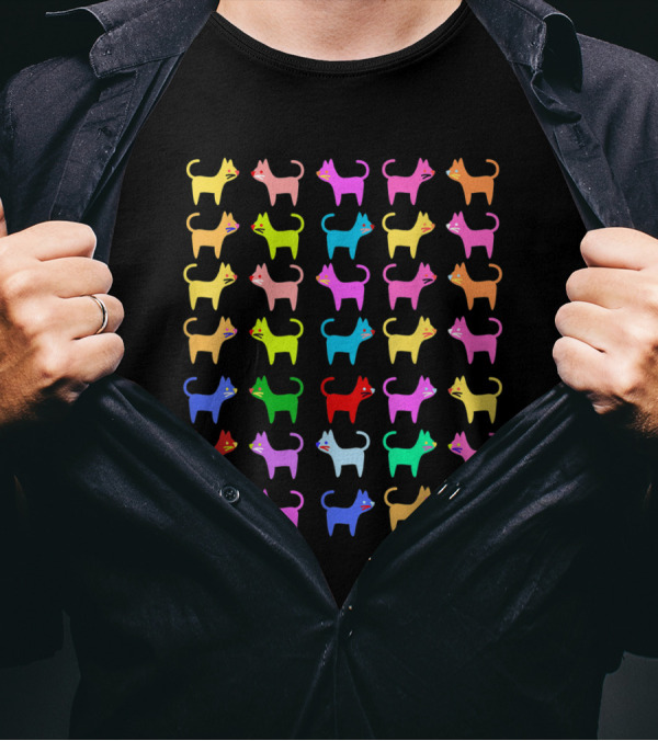 Colorful Funny Cat T-Shirt