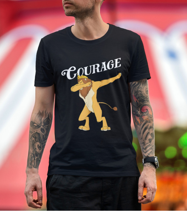 Premium T-Shirt: Wizard of Oz Cowardly Dabbing Lion Courage T-Shirt Wizard of Oz Cowardly Dabbing Lion Courage T-Shirt