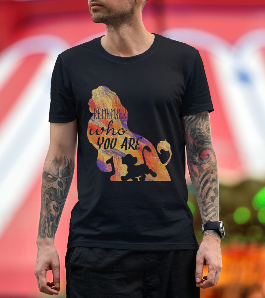 Remember Who You Are Lion Silhouette with Cub T-Shirt
