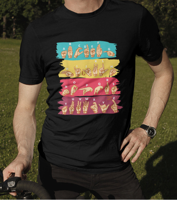 ASL Alphabet Colorful Sign Language A To Z T-Shirt