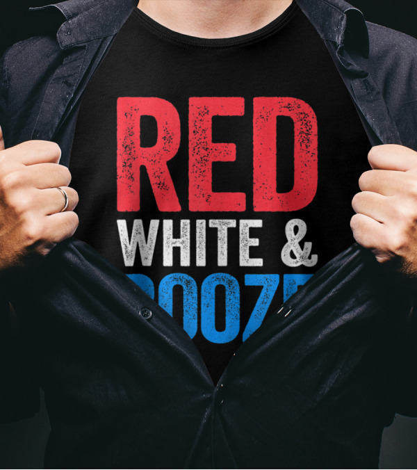 Red White And Booze Drinking 4th Of July Celebration T-Shirt
