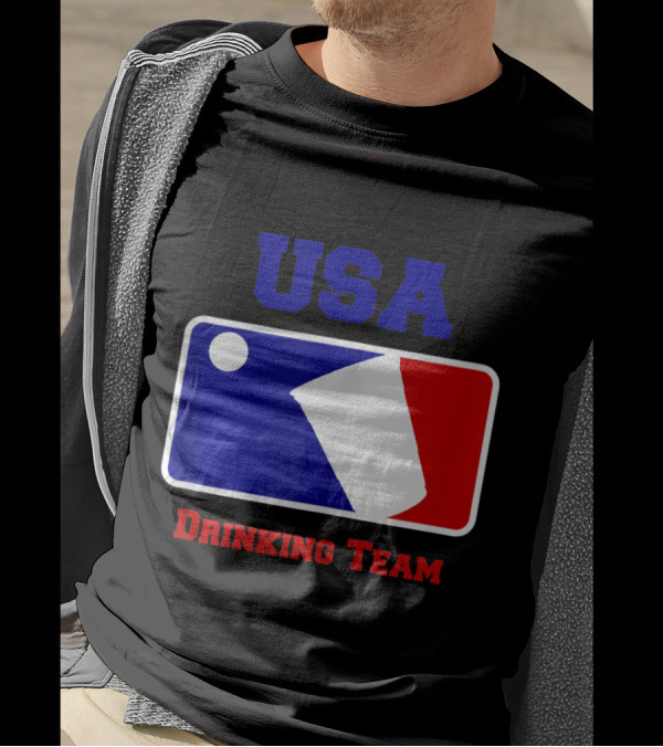 USA Drinking Team Funny Party Beer Pong Game Logo Cups T-Shirt