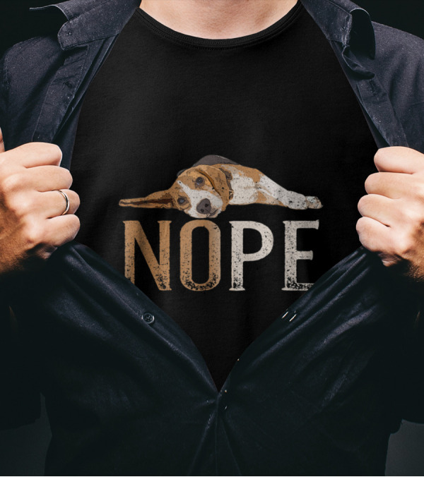Nope Lazy Beagle Dog Puppy Animal Fur Paw T-Shirt