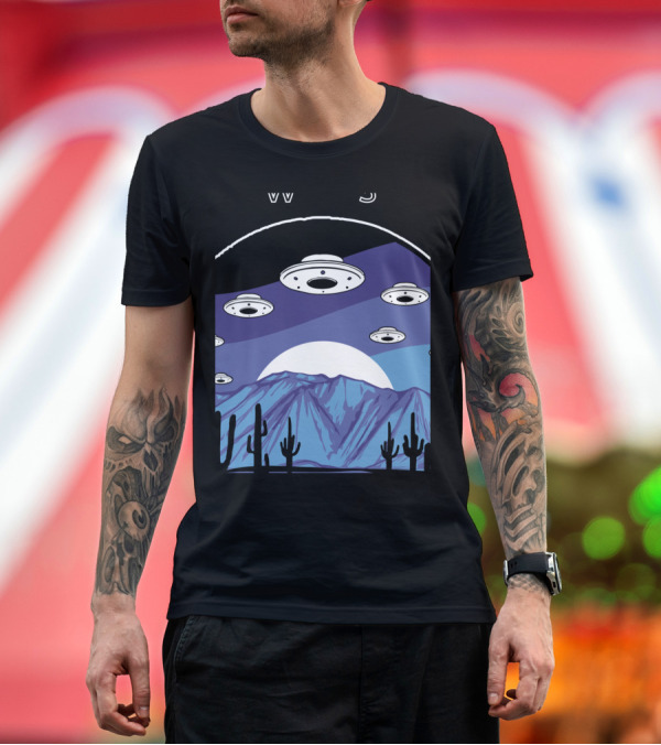 Premium T-Shirt: Shane Dawson UFO Armada Over Desert Mountains T-Shirt Shane Dawson UFO Armada Over Desert Mountains T-Shirt