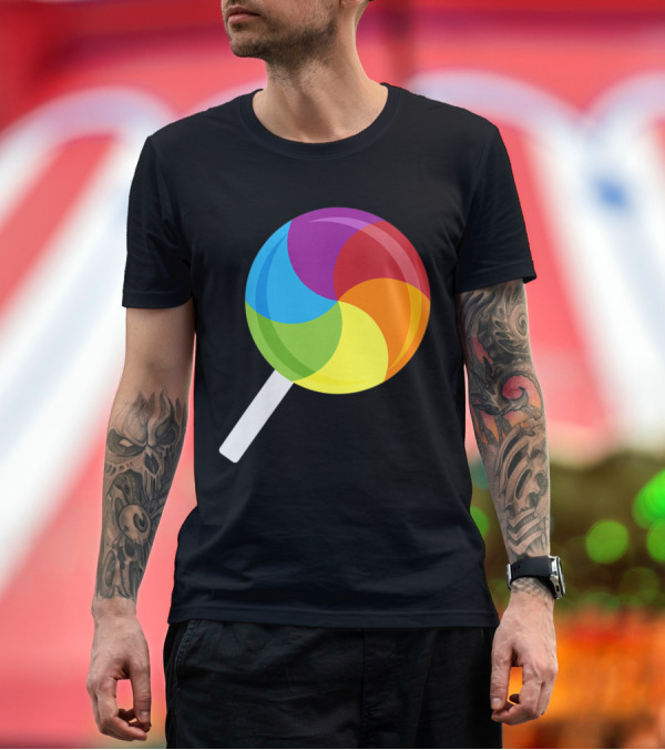 Premium T-Shirt: Candyland Rainbow Lollipop Colorful Swirl T-Shirt Candyland Rainbow Lollipop Colorful Swirl T-Shirt